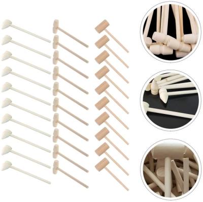 China Europe 20Pcs Wood Mini Hammer DIY Children's Handcraft Toy Crab Mallets Lobster Hammer Educational Hammering Toy Beating Gavel Toys for sale