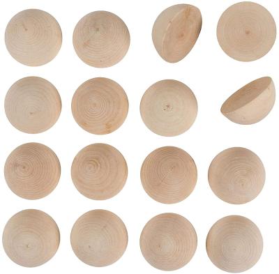 China Europe Unfinished Slotted Wooden Balls Half Cut Wood For Crafts Kids DIY Projects Dropshipping for sale