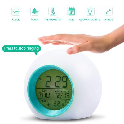 China Antique Time Thermometer Alarm Clock Digital Color Changing HW-809M Children's Style HW-809M LED Home Decor For Kids for sale