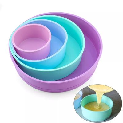 China Viable Round Silicone Cake Mold 4 6 8 10 Inch Silicone Baking Mold Forms Making Pan For Pastry Cake Bake for sale