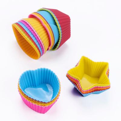 China Viable Silicone Cupcake Cups Cake Baking Non-Stick Non-Stick Heat Resistant Molds For Making Muffin Chocolate Loaf for sale