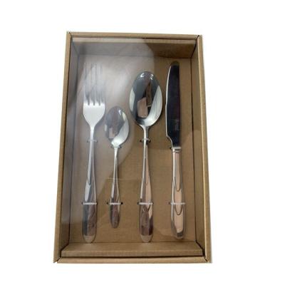 China Viable Restaurant 6 PCS Cutlery Set Stainless Steel Fork Knife Spoon High Quality Flatware Set for sale