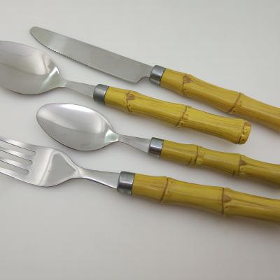 China Sustainable bamboo like S.S handle cutlery for sale