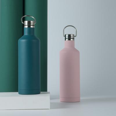 China PORTABLE Screw Topper With Holder Stainless Steel Wine Bottle Vacuum Insulated Flask for sale