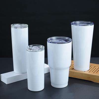 China Viable Double Wall Vacuum Insulated Stainless Steel Wine Mugs Skinnyi Yeticooler Coffee Tumbler With Bulk Straws Wholesale for sale