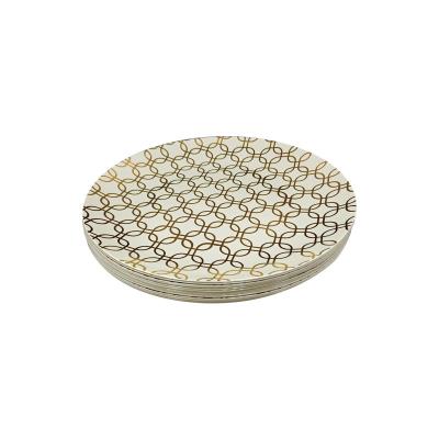 China 5 Size Disposable Gold Party Disposable Plastic Dinner Plate Plates For Wedding for sale