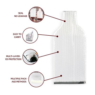 China Hot Selling Fragile Goods Amazon Leak Proof PVC Wine Bottle Protector Travel Reusable Bag for sale