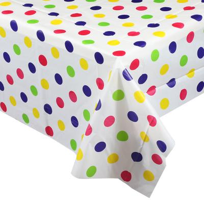 China Customized design waterproof plastic disposable plastic tablecloth for birthday for sale