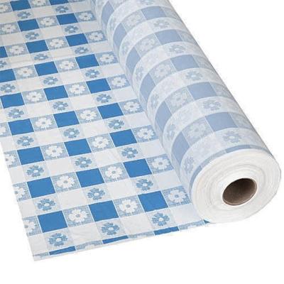 China Waterproof Creative Disposable Plastic Table Cover Banquet Tablecloth Roll With Self Cutter for sale