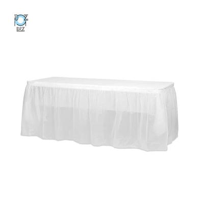 China Waterproof Easy To Use Soft Touch Plastic Table Skirts Wholesale for sale