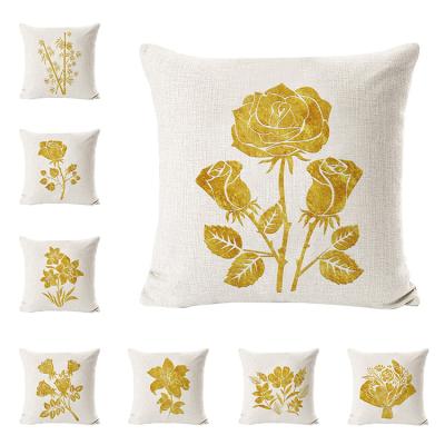 China 2021 Viable China Professional Pillow Manufacture Gold Flower Pillow Cover Custom Design for sale