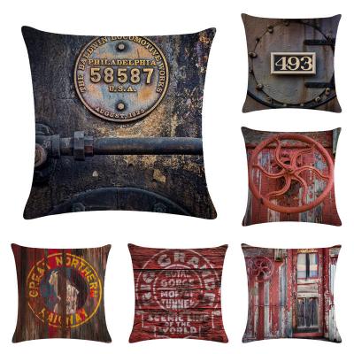 China Vintage Furniture Decoration Non-Toxic Railway Cool Steam Train Design Pillow Cover Retro OEM Customized for sale