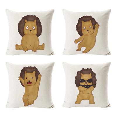 China 2021 Viable New Custom Design King Of Wild Animals Lion Pillow Case Factory Multiple Styles for sale