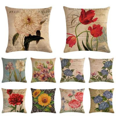 China 2021 Flower Buds Floral Leaf Pillow Case Viable Square Decorative Cushion Cover for sale