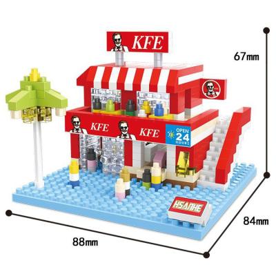 China Hot Construction Toy HSANHE 2019 Mini Street Building Brick Toy For Preschoolers for sale