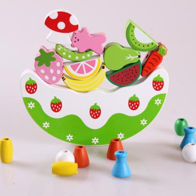 China Gift/Education Girls More Love Colorful Interesting Cute Wooden Fruit Balance Toy for sale