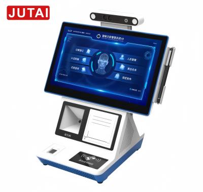 China JUTAI Clouds Visitor Management System , Tempered Glass Panel Visitor Management Kiosk for sale