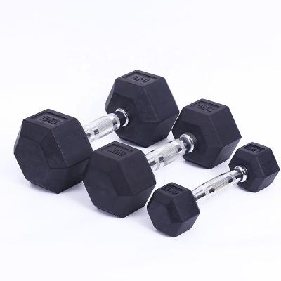 China China Adjustable Gym 40kg Hex Rubber Dumbbell for sale