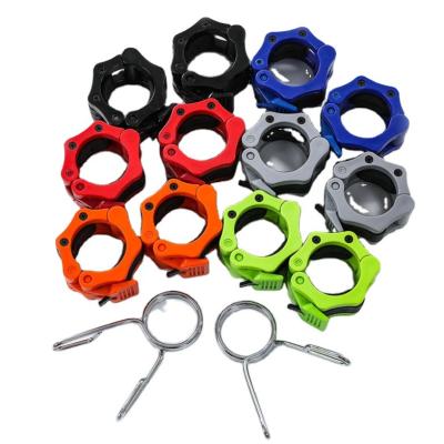 China Weightlifting Modern Lock Aluminum Barbell Bar Clamps for sale