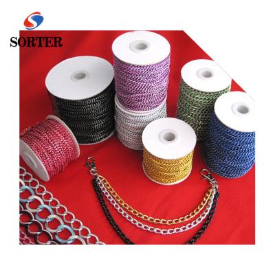 China Accessories For Clothing Anodized Curb Antique Silver Gold Aluminum Roll Chain For Jewelry for sale