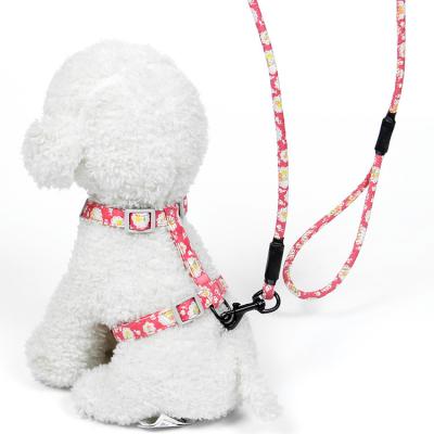 China Customized Reflective Customized Hot Selling INS Printing Pet Leash Dog Collar Leash Set for sale