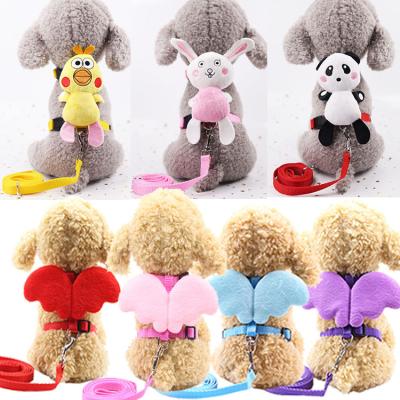 China Classic Thoughtful Wholesale Adjustable Cartoon Small Pet Harness With Leash for sale