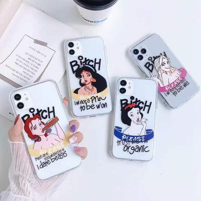 China White Princess Pattern Silicone Shockproof Snow Case For iPhone 5/6/7/8 Plus Xs Max TPU UV Printing Cover For iPhone 11/12 Pro Max 2020 Se for sale