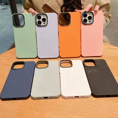 China 2022 hot sale liquid silicone color candy phone case shockproof with big camera for iphone 12/13 for sale