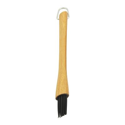 China Easily Cleaned Bamboo Handle BBQ Grill Brush High Quality Silicone Basting Brush for sale