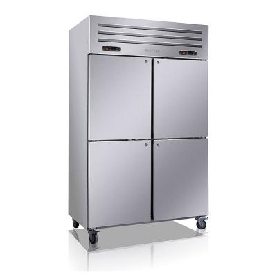 China Single-temperature air-cooling stainless steel refrigerator high quality commercial dual temperature upright top mounted refrigerators and freezers for sale