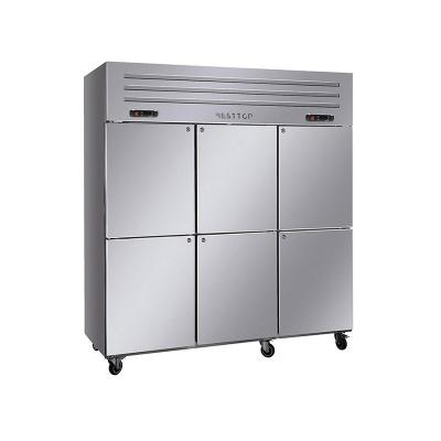 China China Double-temperature Vertical Door Commercial Freezer Air Cooling China Hotel Kitchen Refrigeration Equipment 6 Upright Refrigerator Cabinet for sale