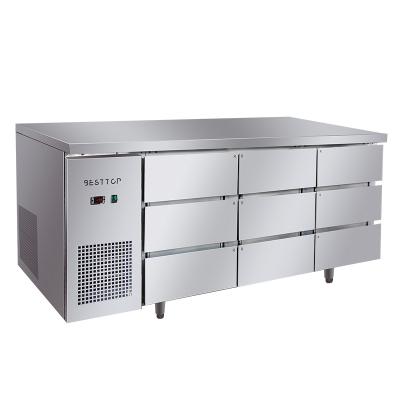 China Single-temp Air-cooled Commercial Under Counter Freezer With Drawer Stainless Steel Under Counter Freezer Kitchen Fridge Workbench for sale