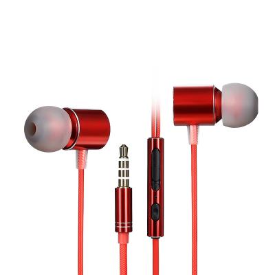 China Super Bass China Factory Plug In Headphones Aluminum Alloy Sports Wired Headphones With Volume Control Headphones With 3.5mm Jack for sale