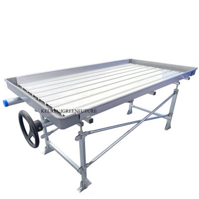 China Greenhouse Seedling Growing Ebb And Flow Rolling Bench Indoor Hydroponic Flood And Drain Table for sale