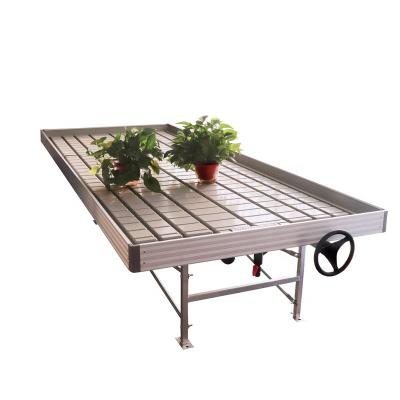 China Growing Greenhouse Seedling Plastic Flood Bed And Drain Trays Seed Movable Bench for sale