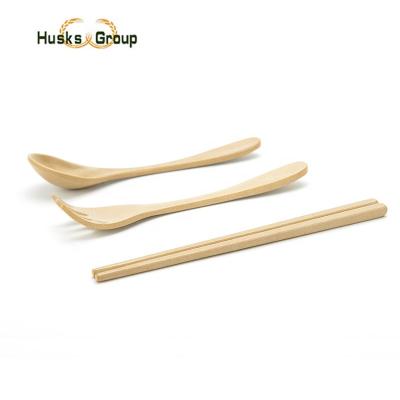 China Eco Friendly Portable Reusable Travel Biodegradable Chopsticks Spoon Fork Cutlery Sets With Case for sale