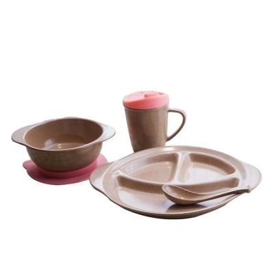 China Cartoon Food Grade 5 Pcs Kids Biodegradable Dinner Sets for sale