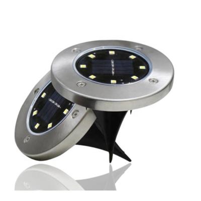 China Yard/Lawn Top Selling Outdoor Solar Lights Landscape Lighting 8 LED Garden Patio Disc Ground Light for sale