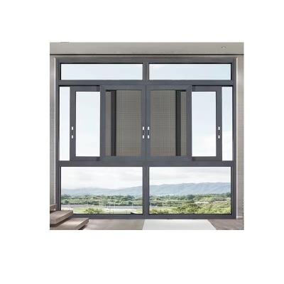 China Factory Direct Sales Magnetic Aluminum Horizontal Sliding Screen Balcony Bedroom Balcony Mosquito Sliding Screen Anti Slip Window for sale