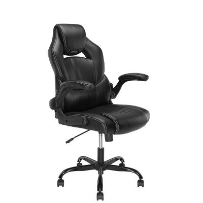 China Factory Supply (Height) Adjustable Leather Silla Gamer Chair Computer Gaming Chair With Flip-Up Armrest for sale