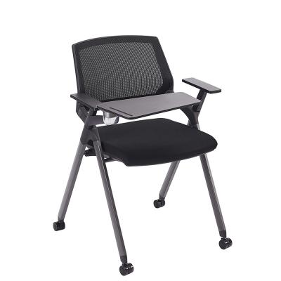 China Wholesale Foldable Goysun Mesh Meeting Training Visitor Stacking Chair Staff Conference Chair with Notepad for sale