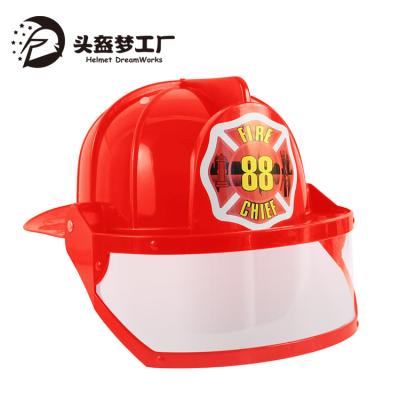 China Adjustable Picture Kids Firefighter Cosplay Hat Safety Helmet Fire Hat Toy For Children for sale