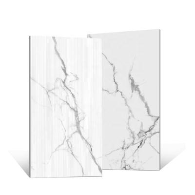 China Glazed Metallic White Marble Polished Tiles 600x1200 Porcelain Hall Floor Tiles Patterns for sale