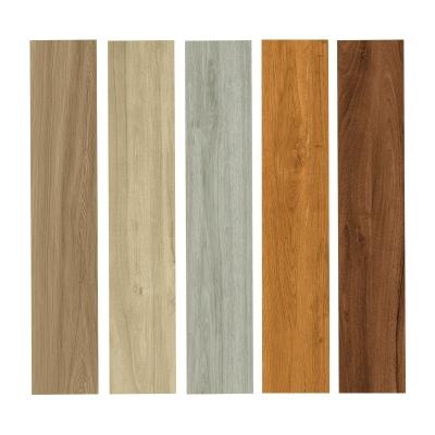 China 200x1000mm matte full porcelain tile bedroom balcony living room staight edge modern wood porcelain non-slip wood tiles for sale