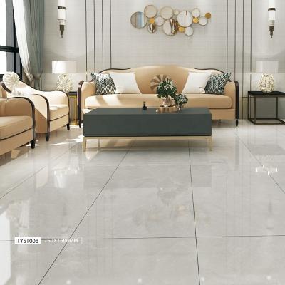 China Large Size Glazed Marble Design Metallic Light Gray Color Marble Tiles 750x1500mm Super Shiny Outdoor Non Slip Floor Flooring Flooring for sale