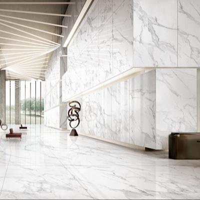 China Metallic Snow White Marble Design Large Glazed Tiles 1200X2400x5.5mm Size Porcelain Tile for sale