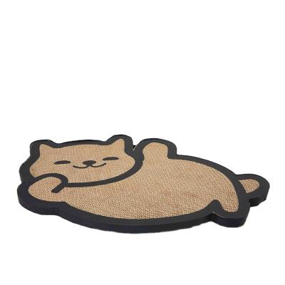 China Cat Shape Corrugated Cardboard Viable Cat Scratching Board Cat Scratcher Furniture for sale