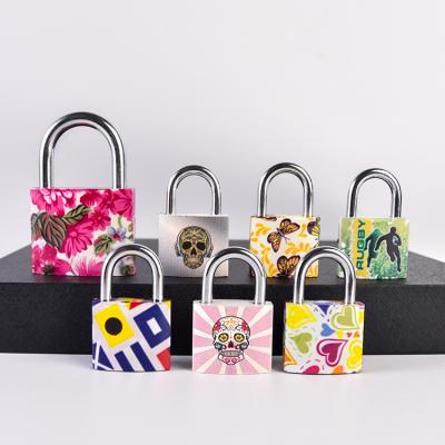 China Wholesale High Quality Durable Best Design Padlock DIY Printing Iron Padlock With Iron Key for sale