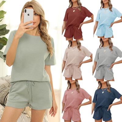 China Anti-wrinkle summer simple custom women casual set of 2 piece sets women oversized short sweatshirt women for sale