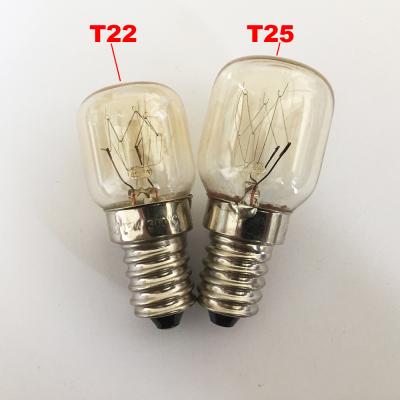 China Aluminum/Brass/Nickel Steel Fridge Incandescent Bulb T22 E14 Oven Electric Fire Light Bulbs for sale